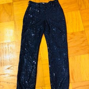 Sequined blue Armani Jeans pants. Size 26.